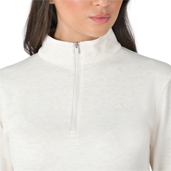 2026 WeatherBeeta Womens London Layer Long Sleeve Top 1023217052 - Light Cream Marle